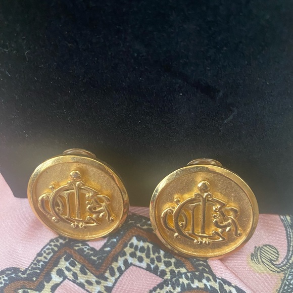 Vintage Christian Dior clip on earrings / authentic marked - Picture 2 of 4